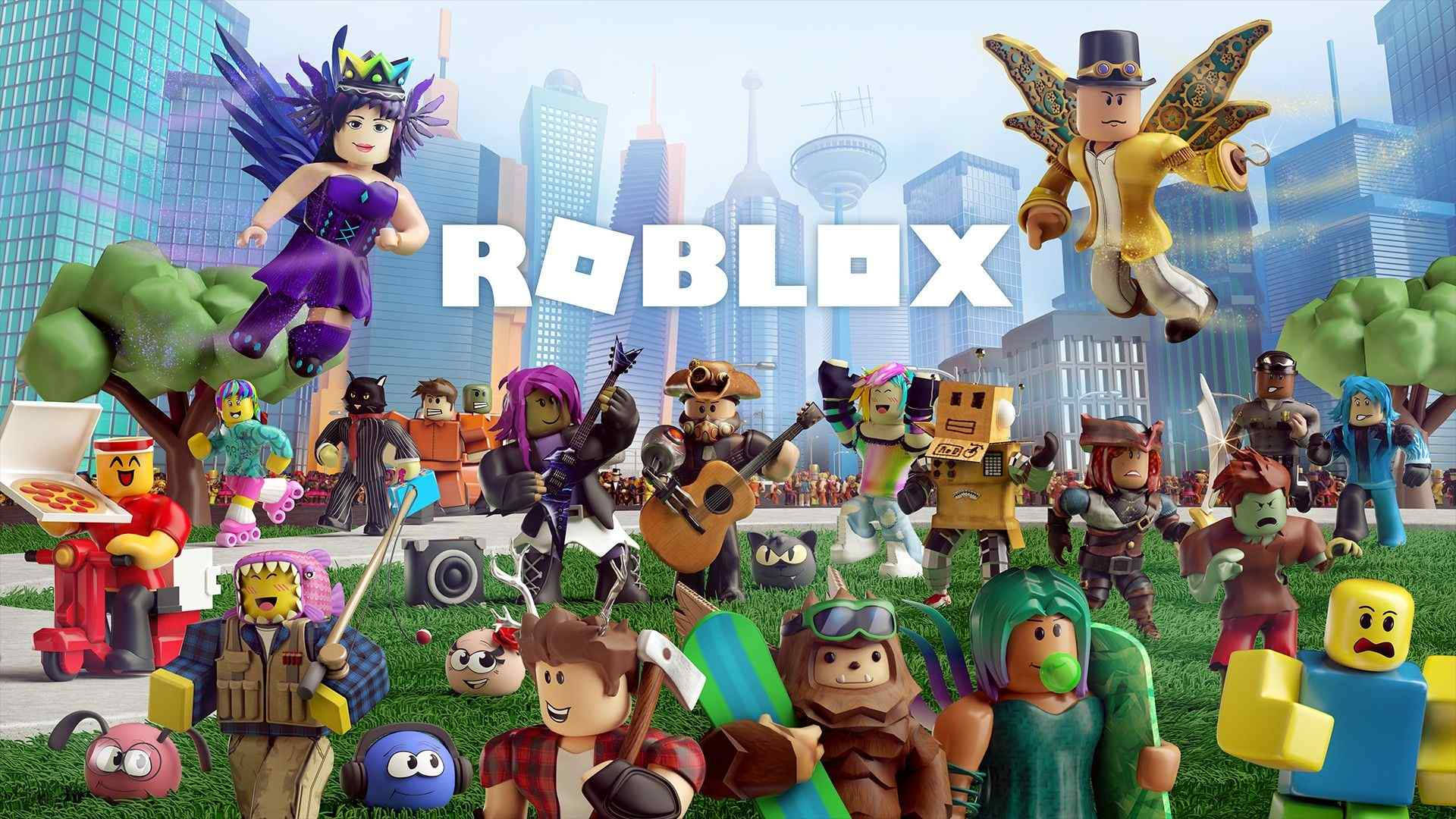 "Cool Roblox Characters Embracing the City Life" Wallpaper