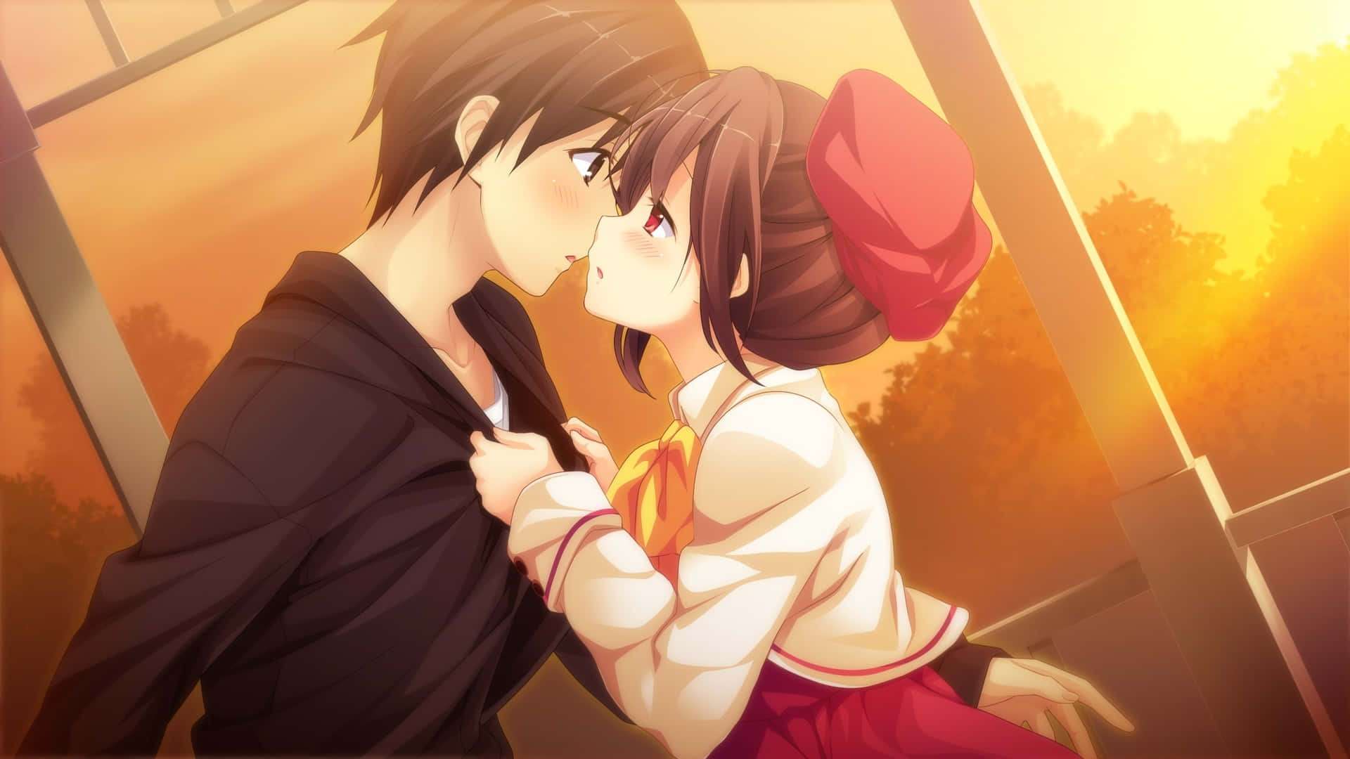 Anime Romantic Couple Kissing Picture