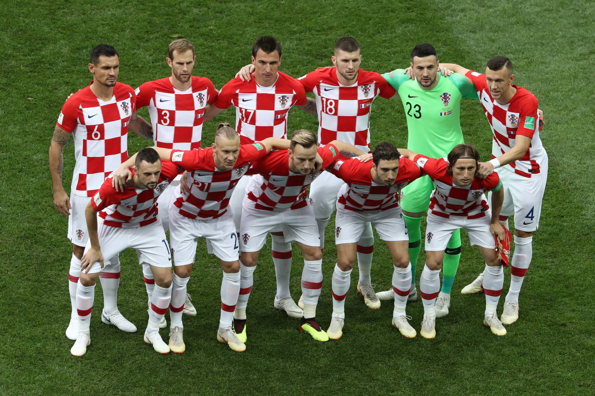 Aerial View of Croatia National Football Team Positioning Wallpaper