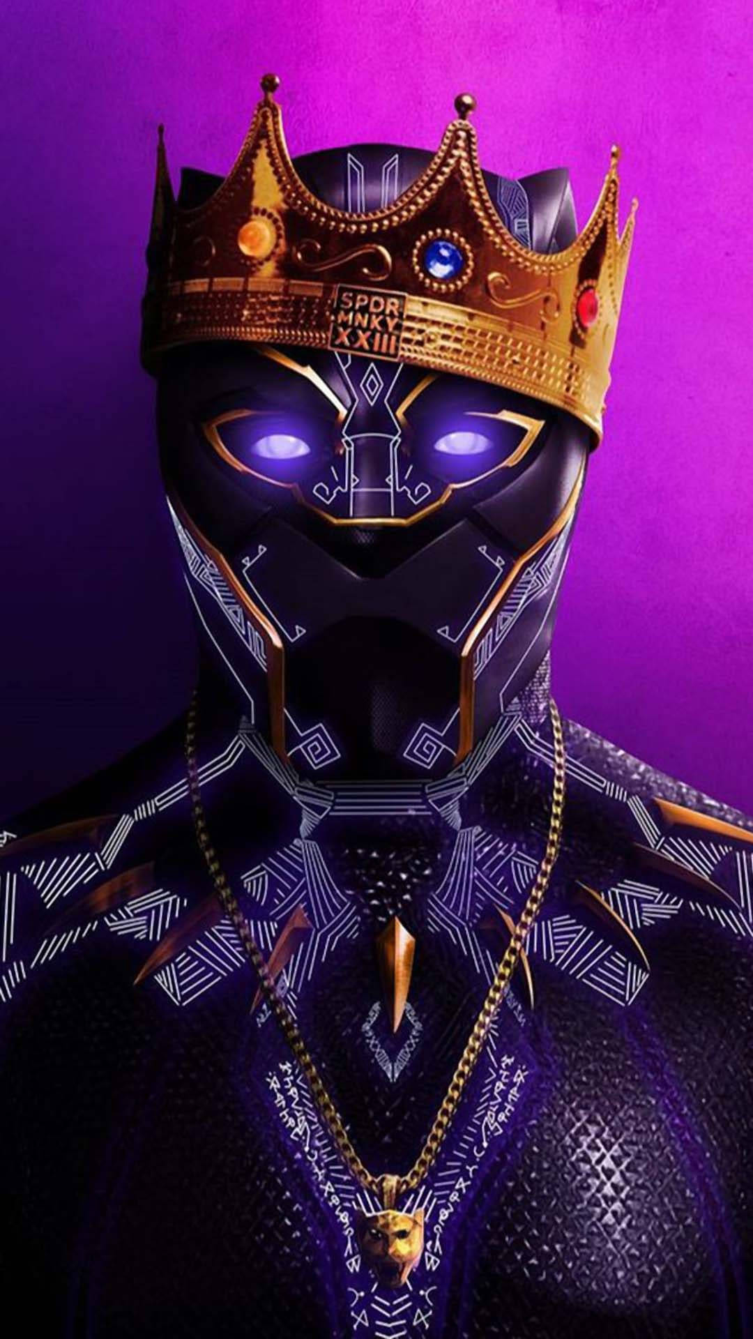 Crowned Black Panther Android Wallpaper