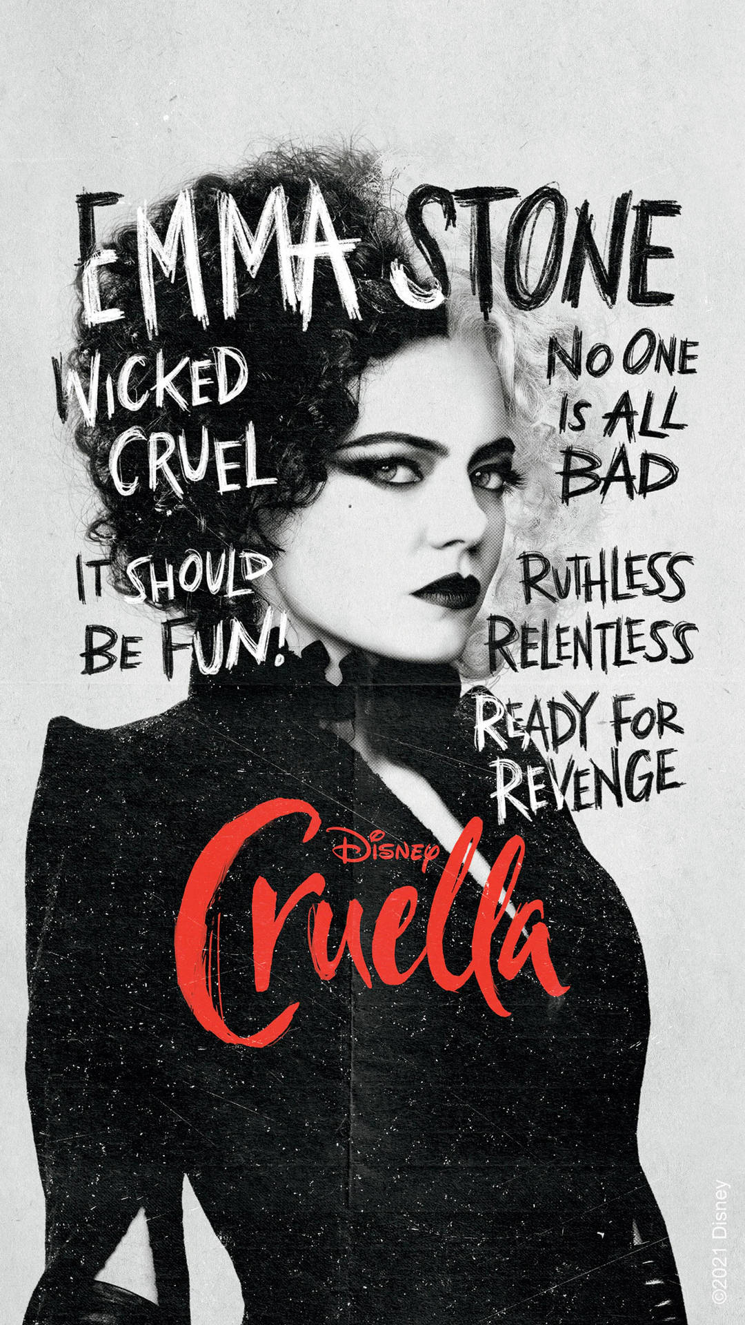 Cruella 2021 Wicked Cruel Poster Wallpaper