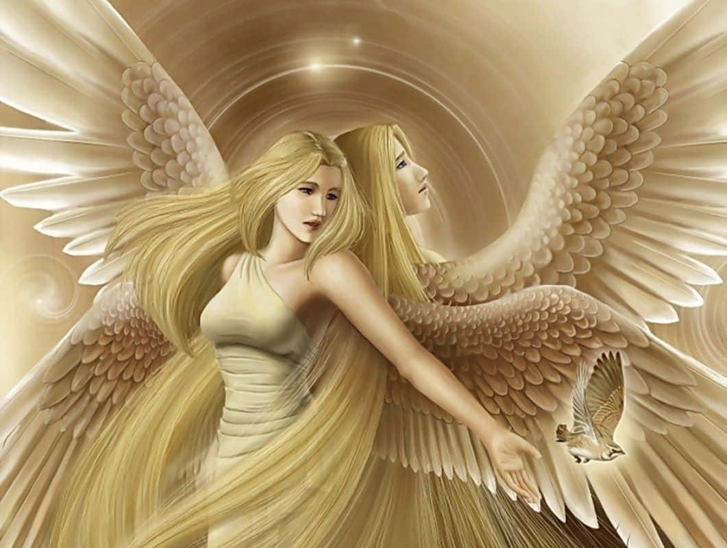 Cute Angel With Golden Blonde Hair Wallpaper
