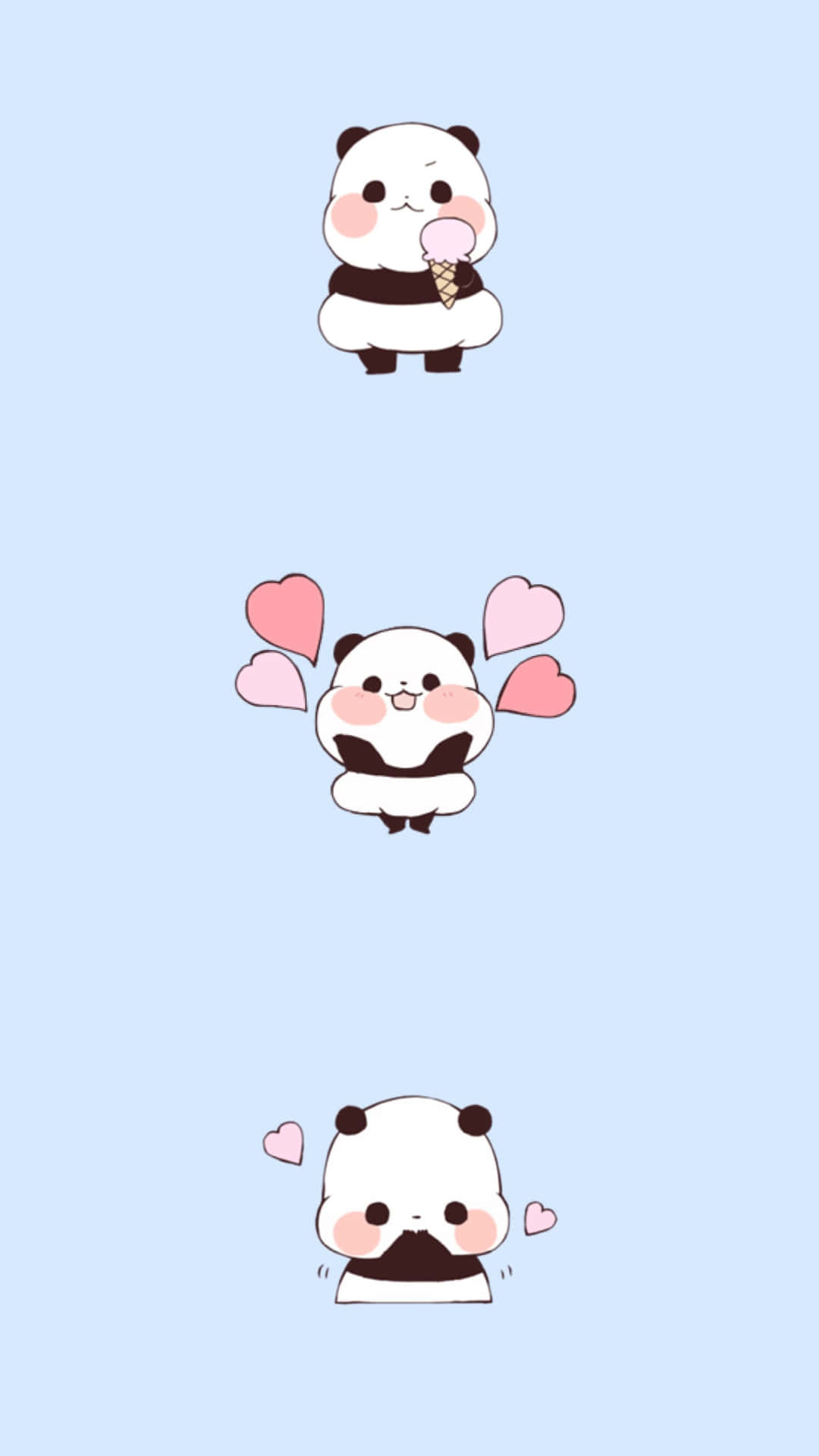 Cute Cartoon Panda Love Wallpaper