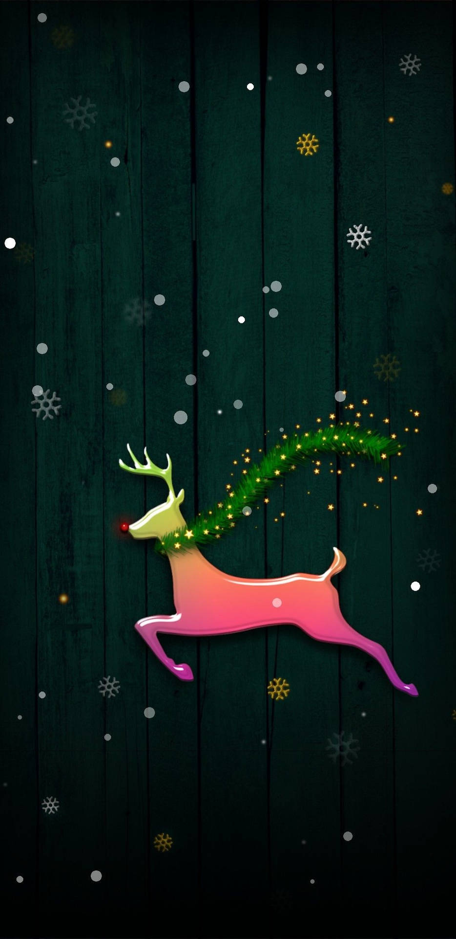Joyful Reindeer Celebrates Christmas Wallpaper