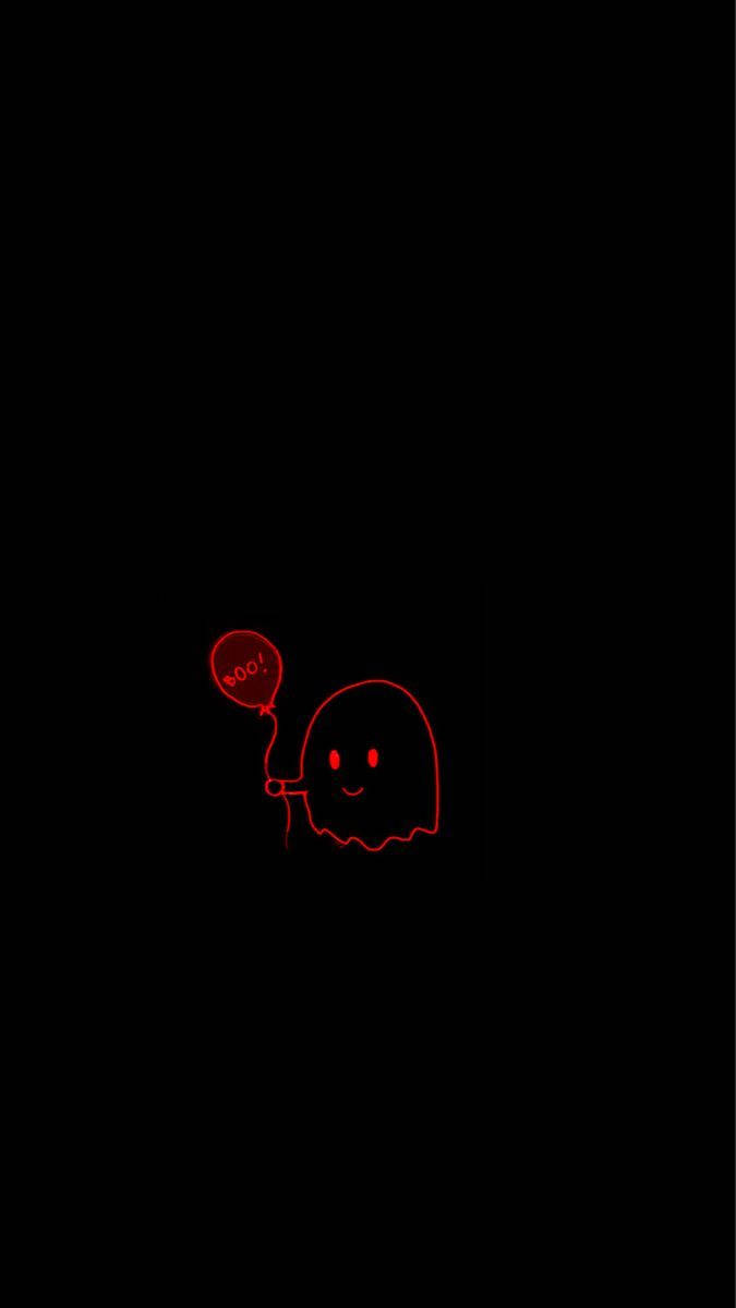 Cute Dark Red Ghost Wallpaper