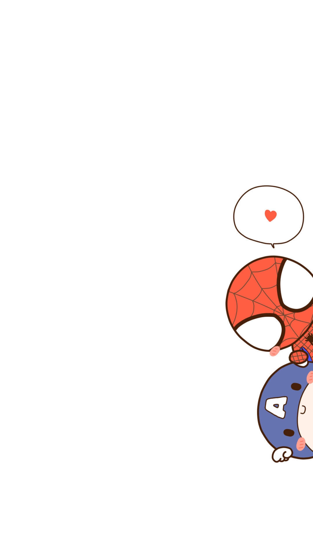 Cute Marvel Spider-man Captain America Peeking Wallpaper