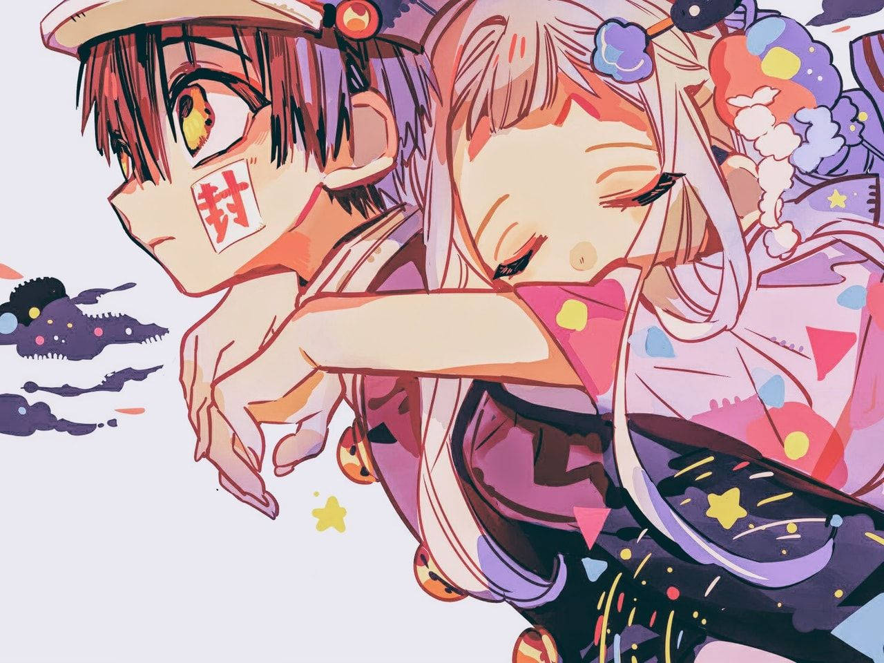 Cute Nene And Hanako Kun Desktop Digital Painting Wallpaper