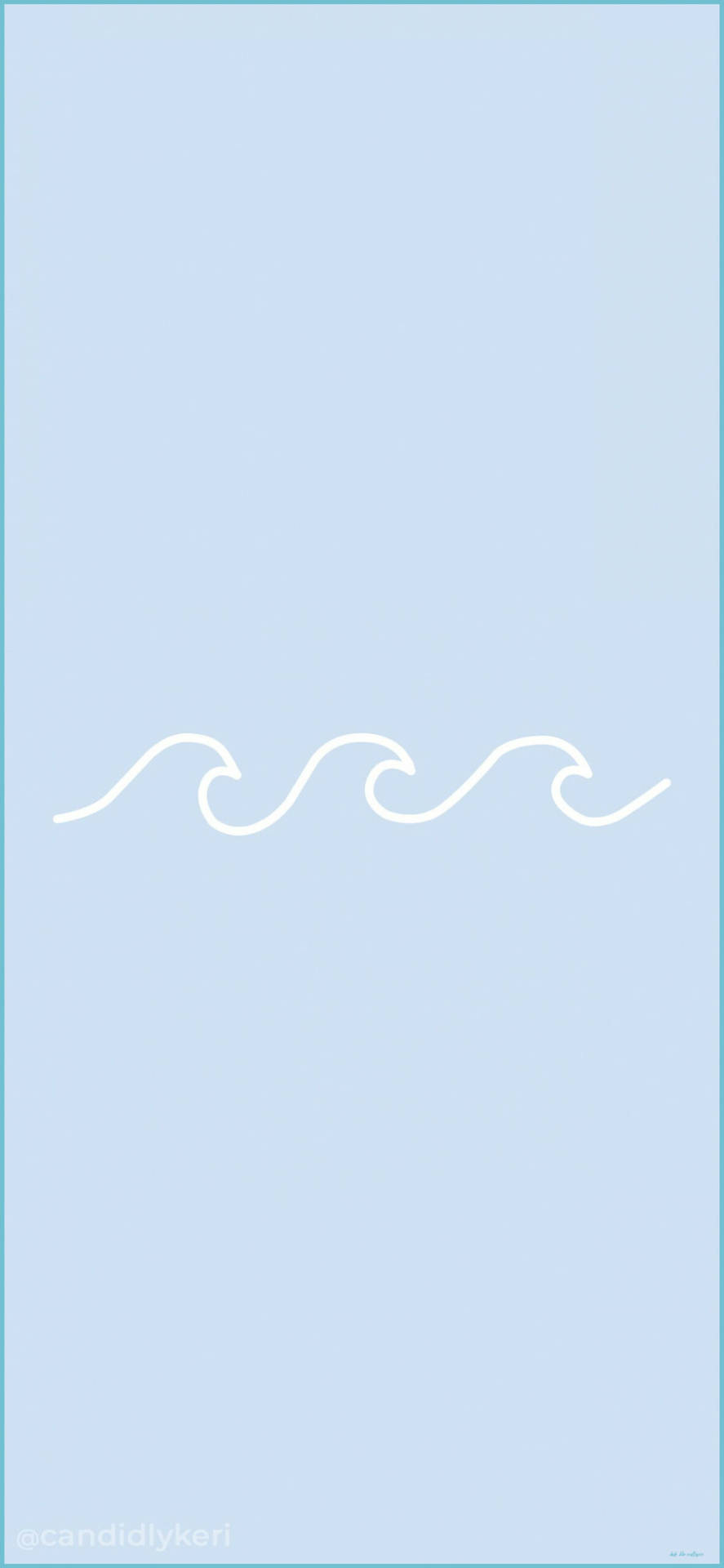 "Experience Serenity with Dreamy Pastel Blue Aesthetic Line Art Waves" Wallpaper