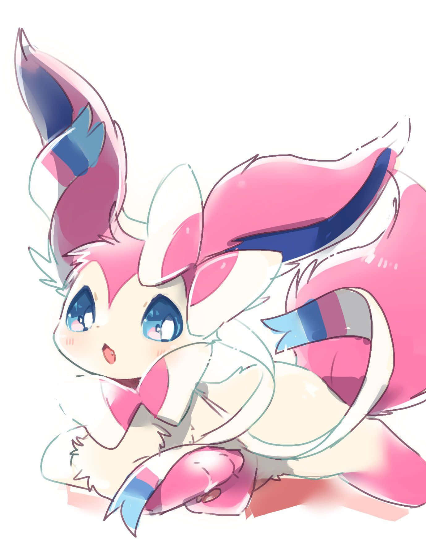 A Pink And Blue Pokemon With Long Ears Wallpaper