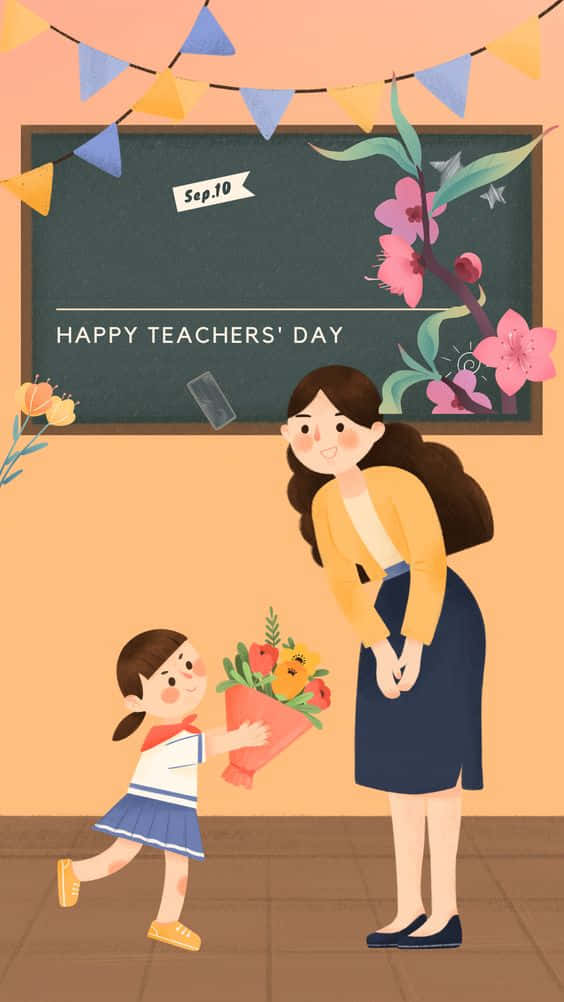 Adorable Teacher Sharing Knowledge Wallpaper