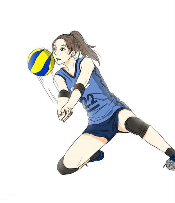 Cute Animated Volleyball Player Wallpaper