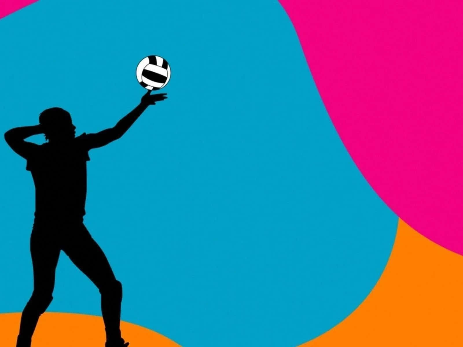 Minimalist Cute Volleyball Art Wallpaper