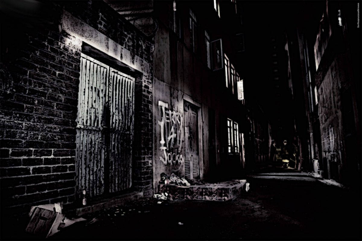 Dark Mystery Alleyway Digital Art Wallpaper