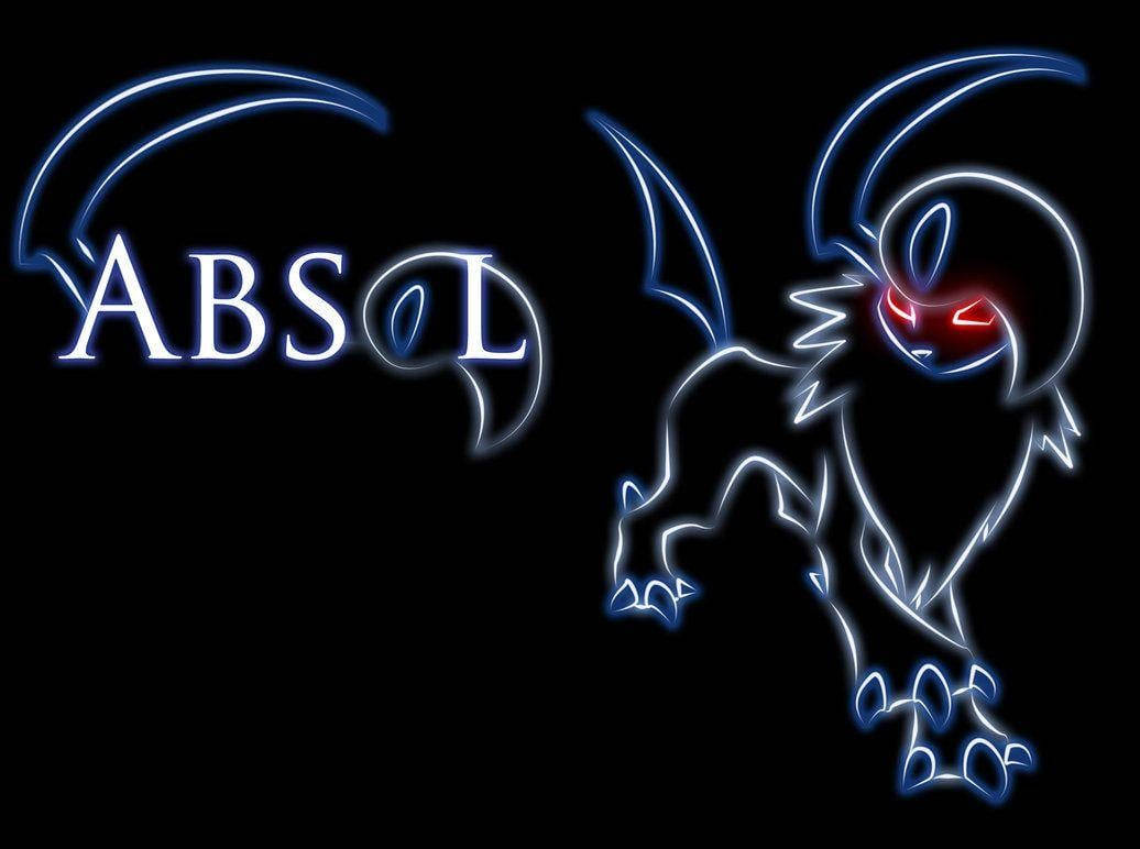 Dark Neon Absol - The Enigmatic Pokemon Wallpaper