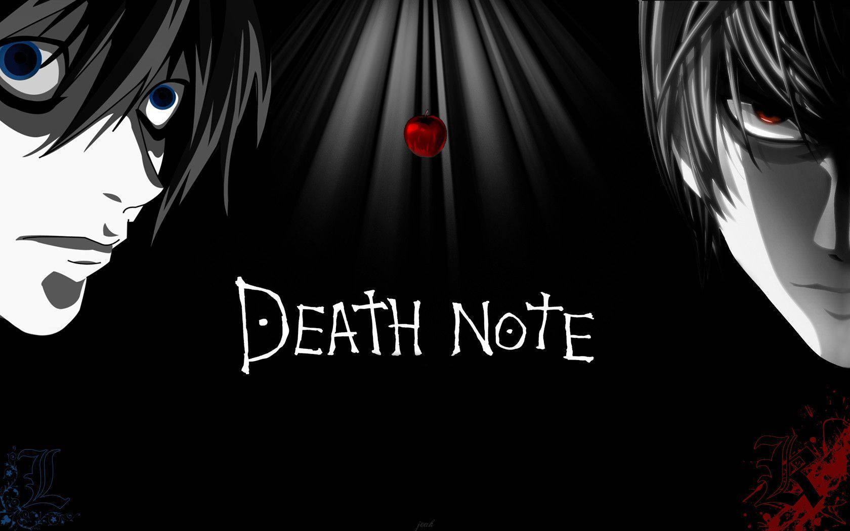Death Note's L&Light Working Together in Synergy Wallpaper