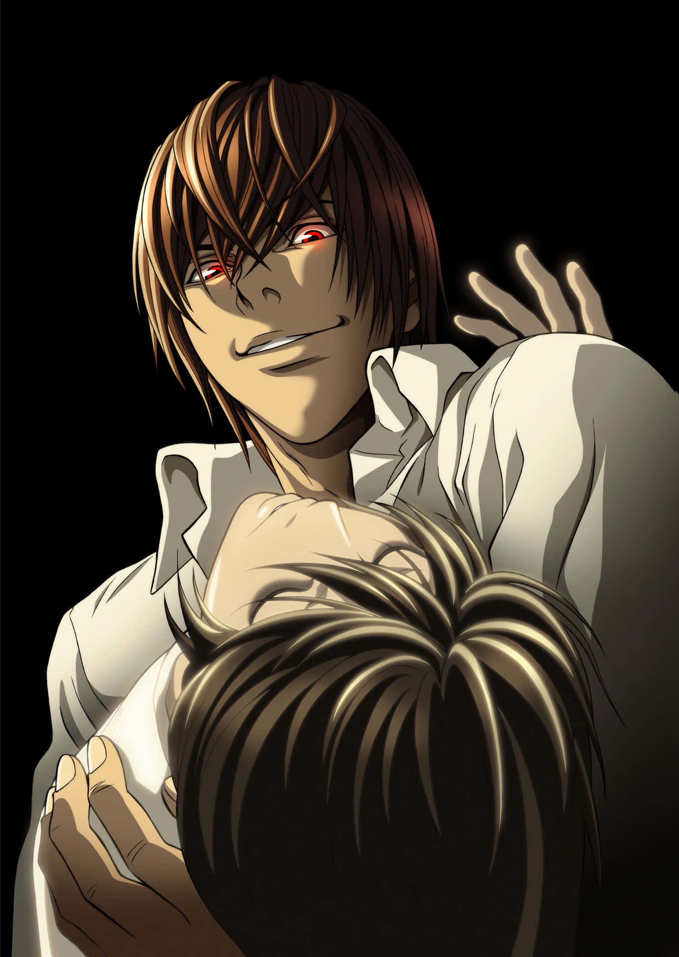 Light Yagami writes critical entries in his Death Note