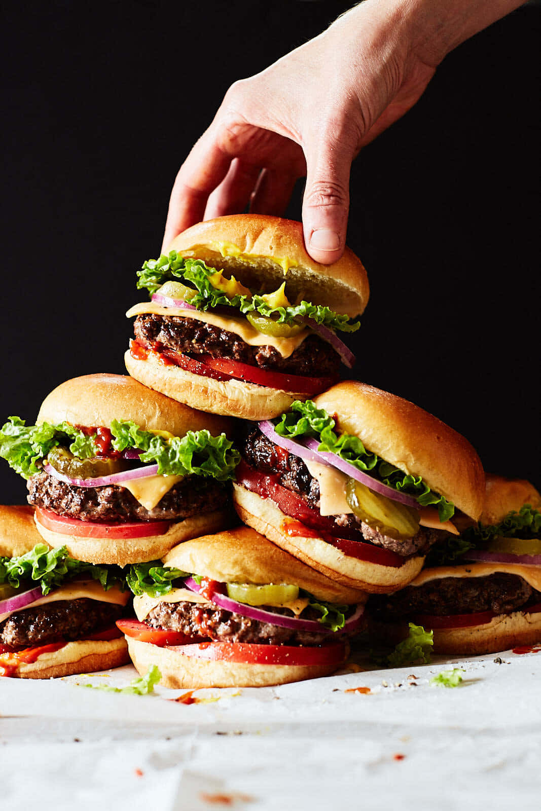 A Stack Of Burgers Wallpaper