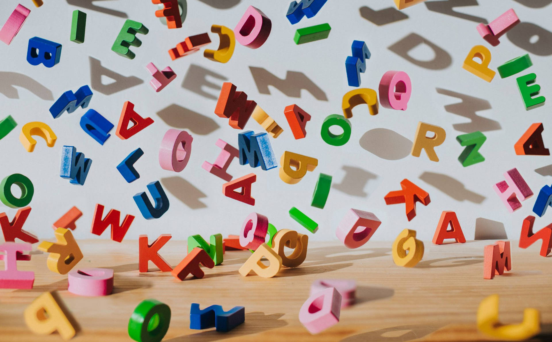 Different Coloured Abc Letters Wallpaper