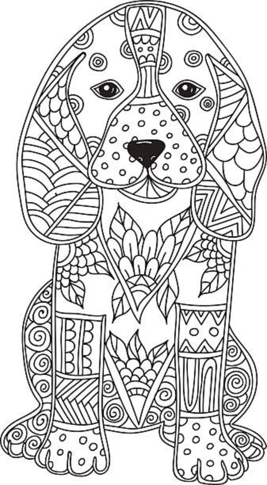 Beagle Dog Doodle Coloring Activity Picture