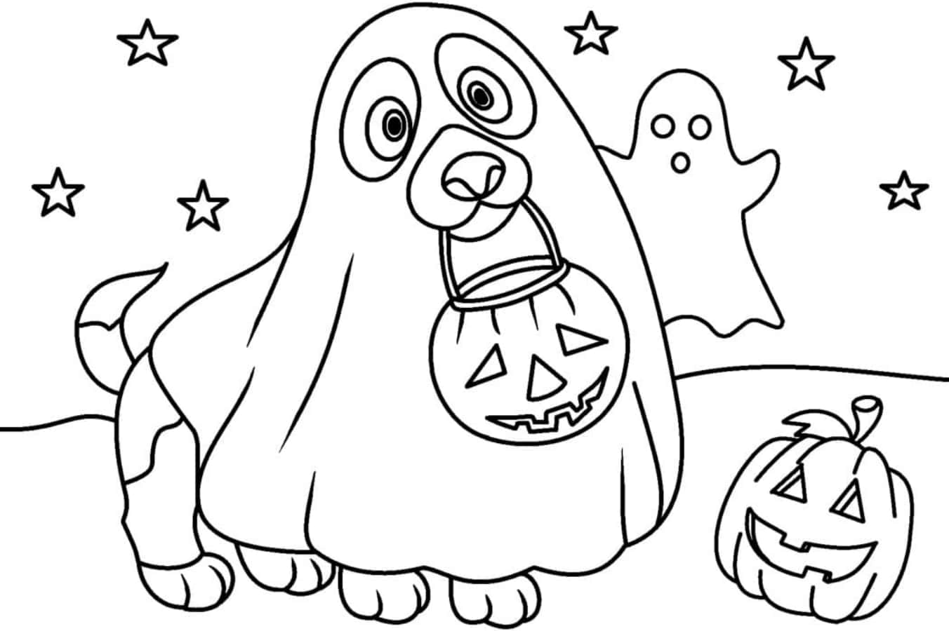 Halloween Dog Coloring Page Picture