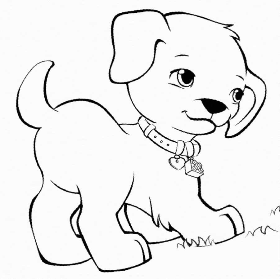 Playful and Vibrant Dog Coloring Picture