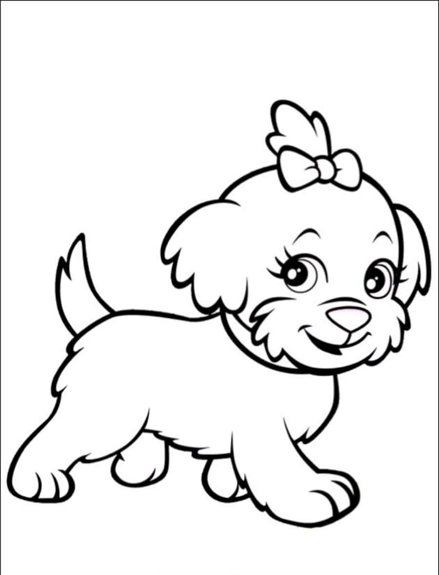 Cartoon Dog Cute Pet Coloring Activity