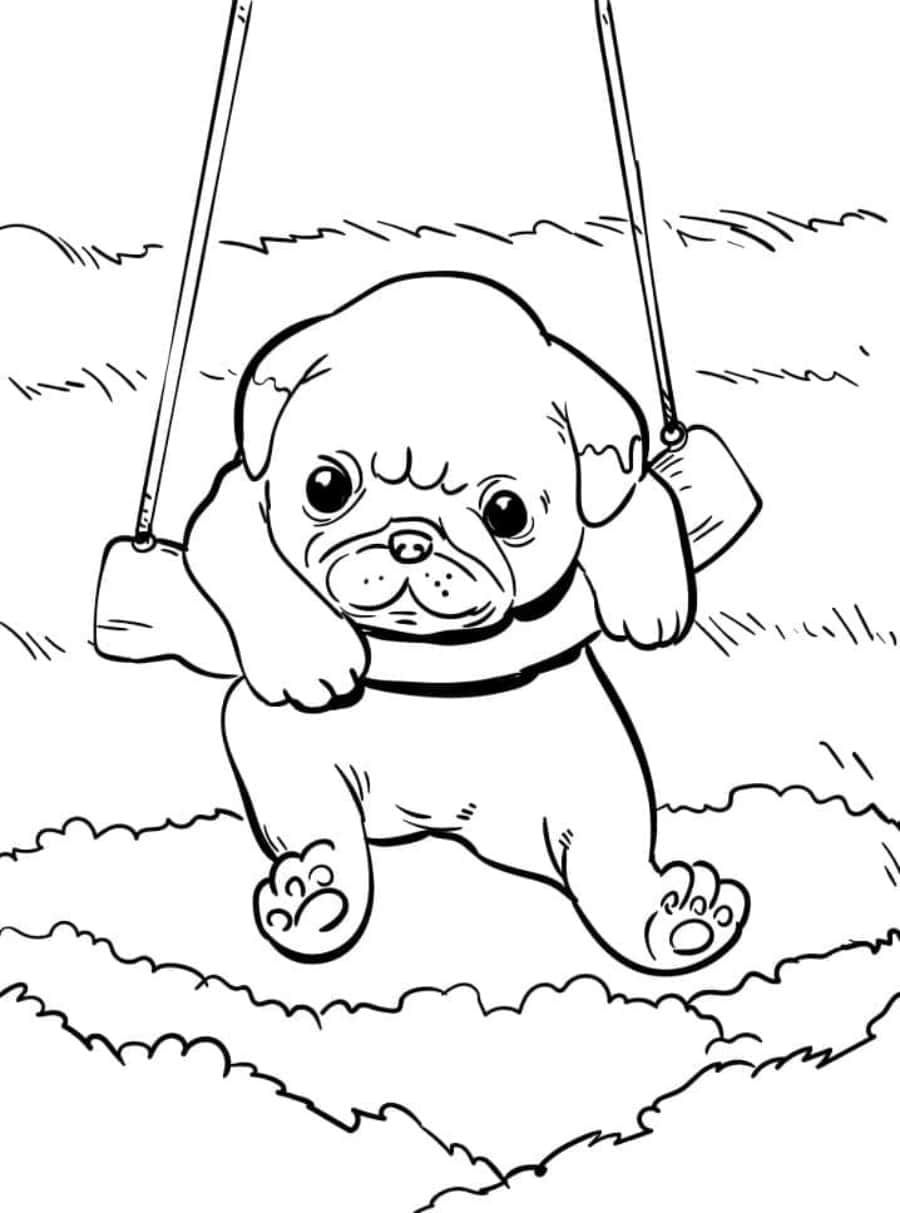 Playful Pooch - Dog Coloring Picture for Fun and Creative Art