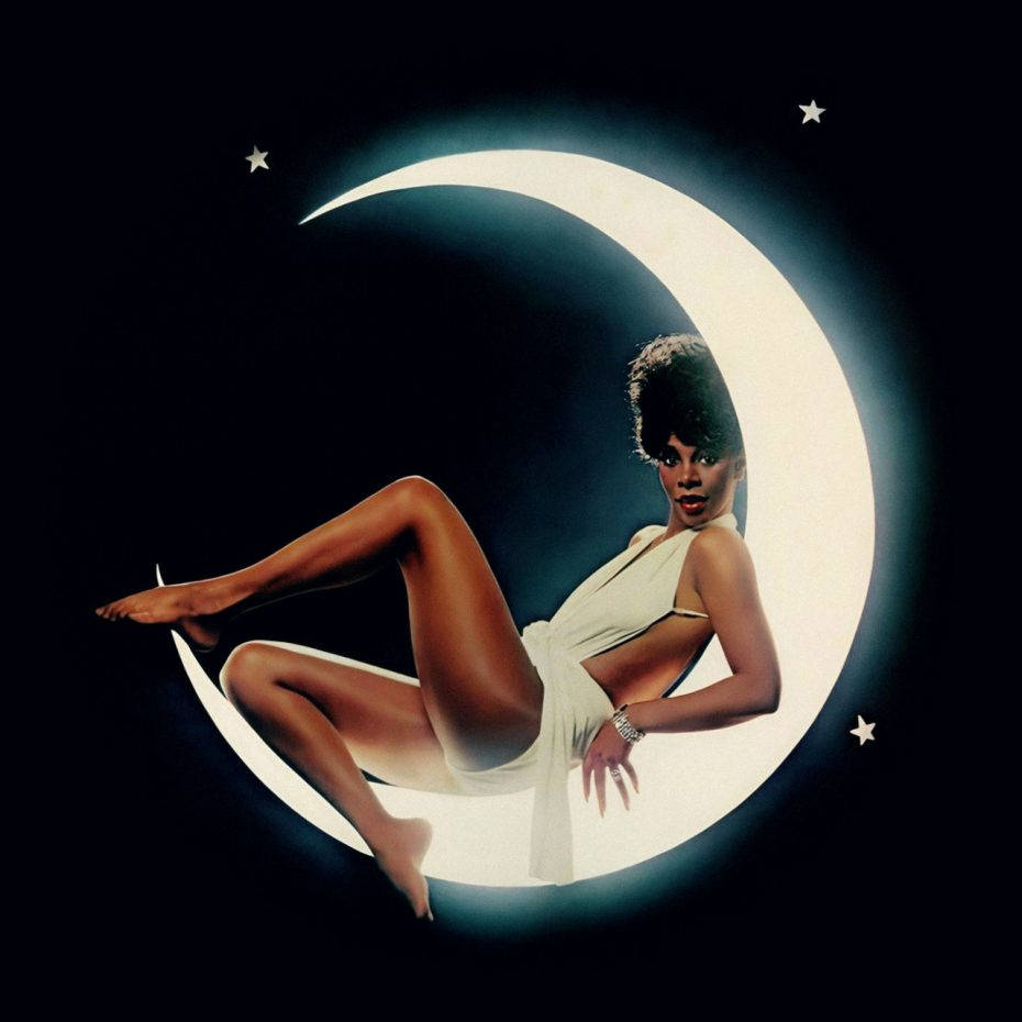 Donna Summer Pose Moon Starry Night Wallpaper