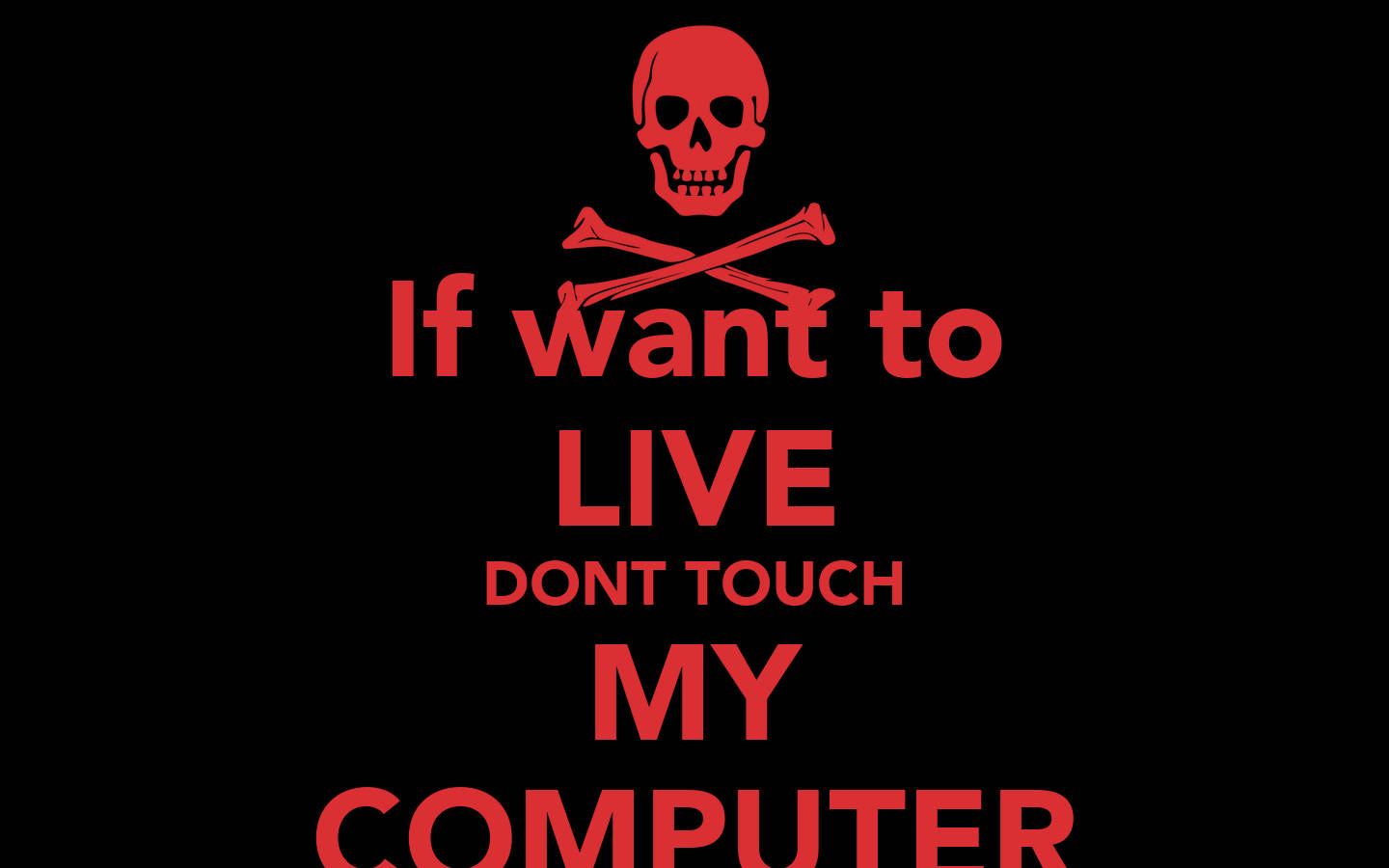 Don't Touch My Computer Live Skull Wallpaper
