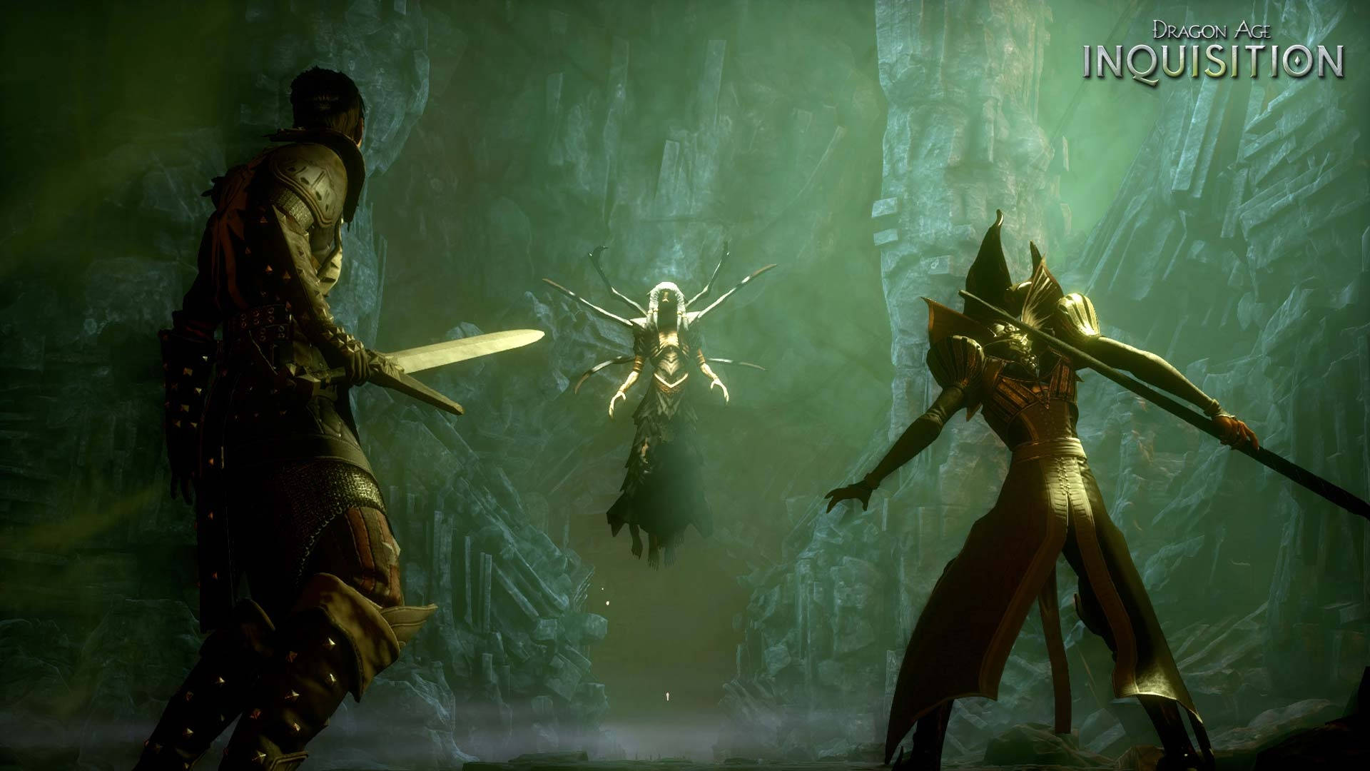 Dragon Age Inquisition Video Game Series Warriors In Cave Wallpaper