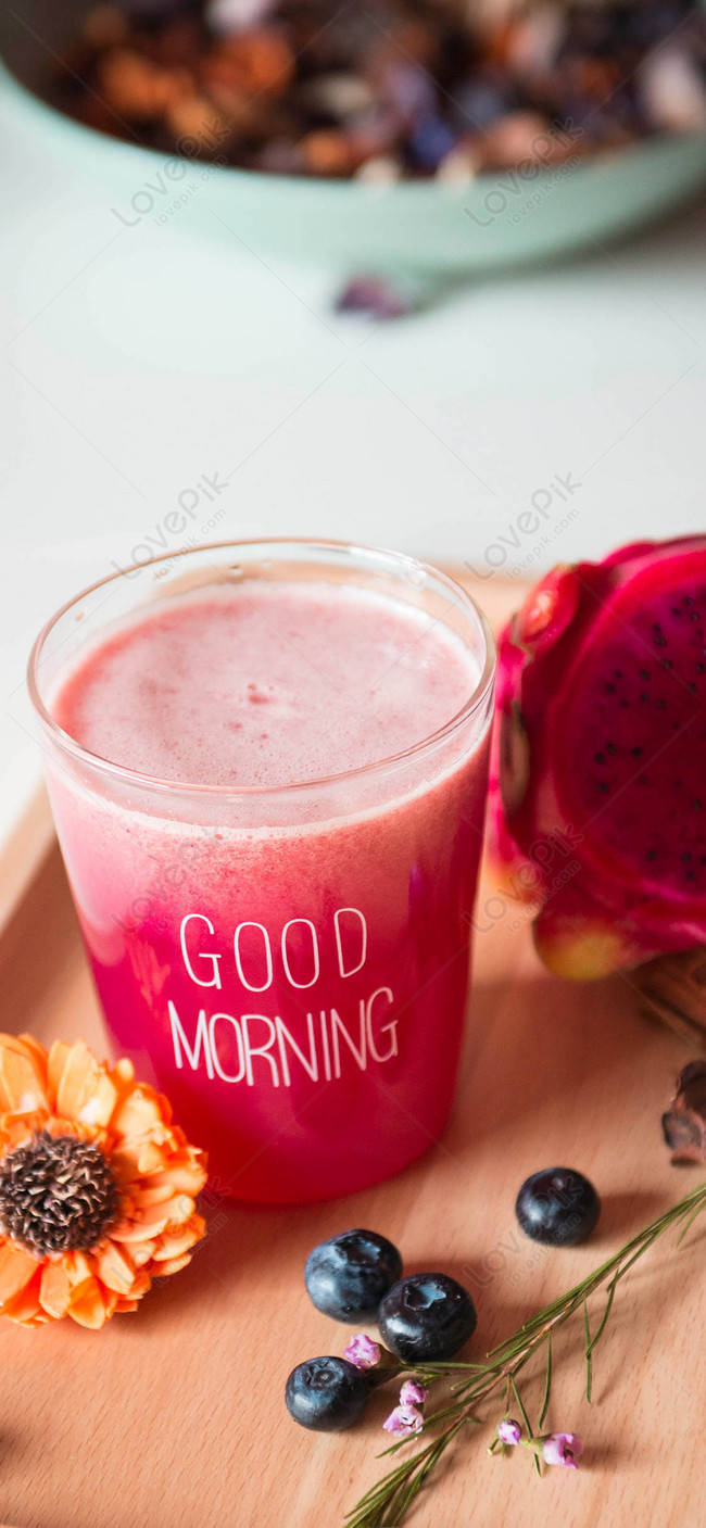 Dragonfruit Good Morning Milk Shake Photography Wallpaper
