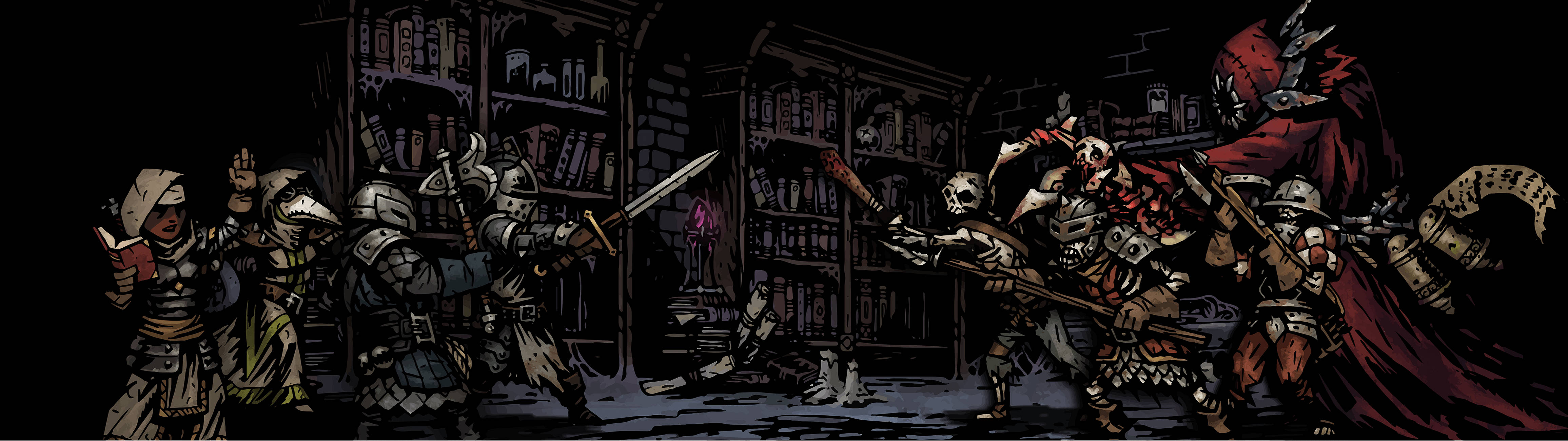 "Experience the Darkest Dungeon with a Dual Monitor Set Up" Wallpaper