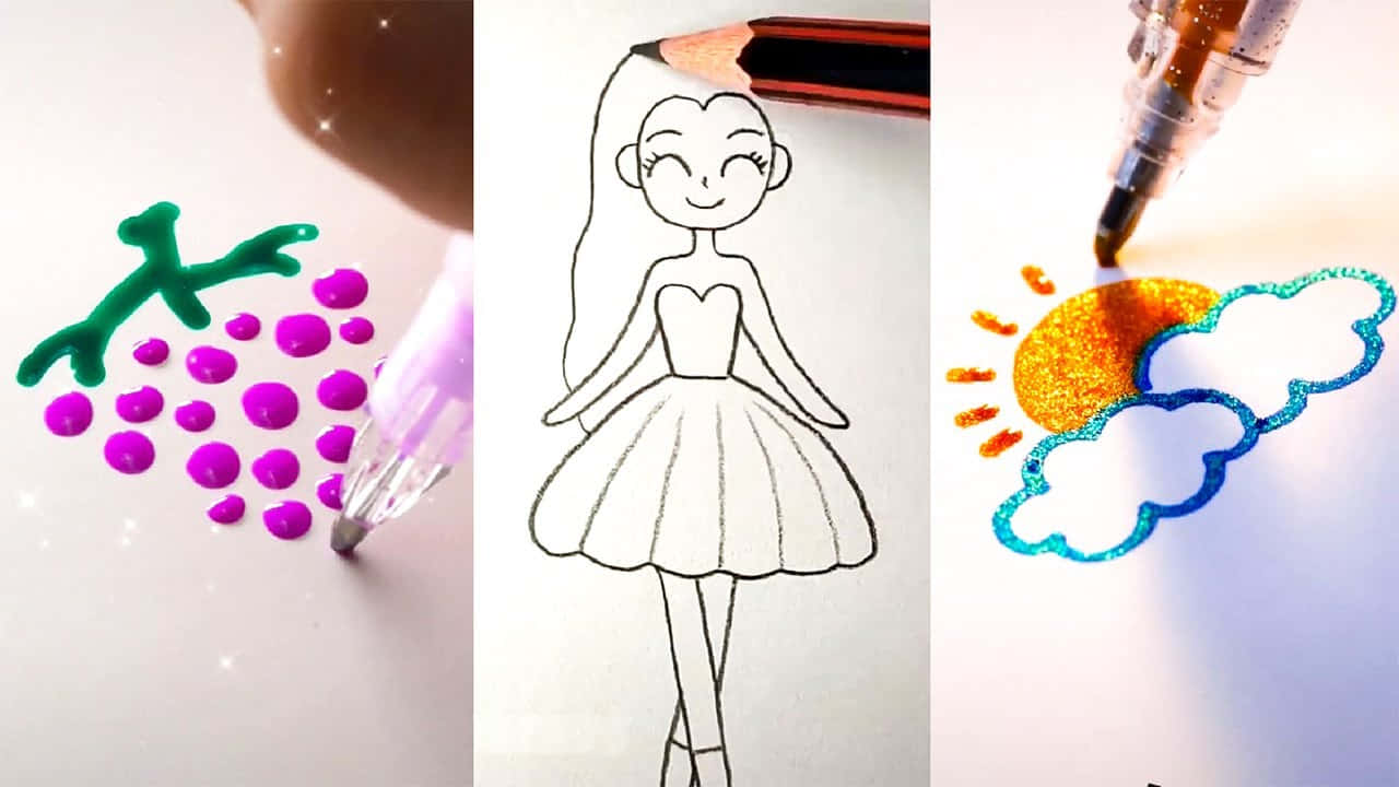 Easy Ballerina Drawing Coloring Picture
