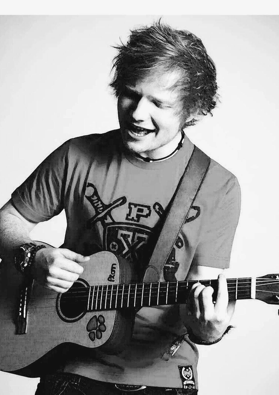 Singer-songwriter Ed Sheeran makes a statement in black and white. Wallpaper