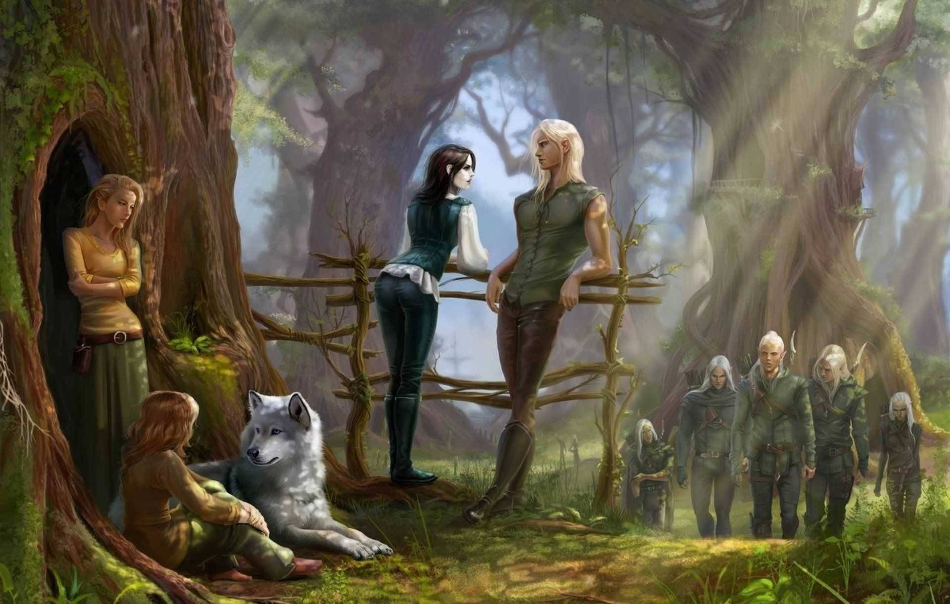 Elf Village In Forest Wallpaper