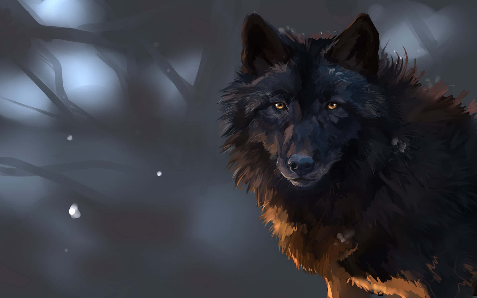 Black Epic Wolves In Woods Wallpaper