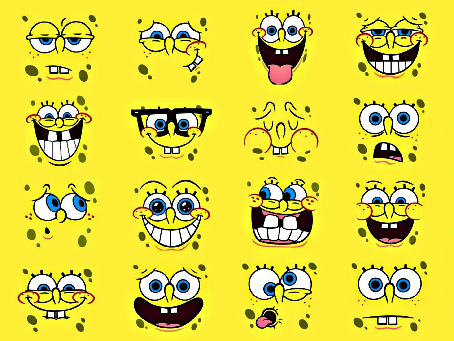 "Spongebob showing a variety of emotions" Wallpaper