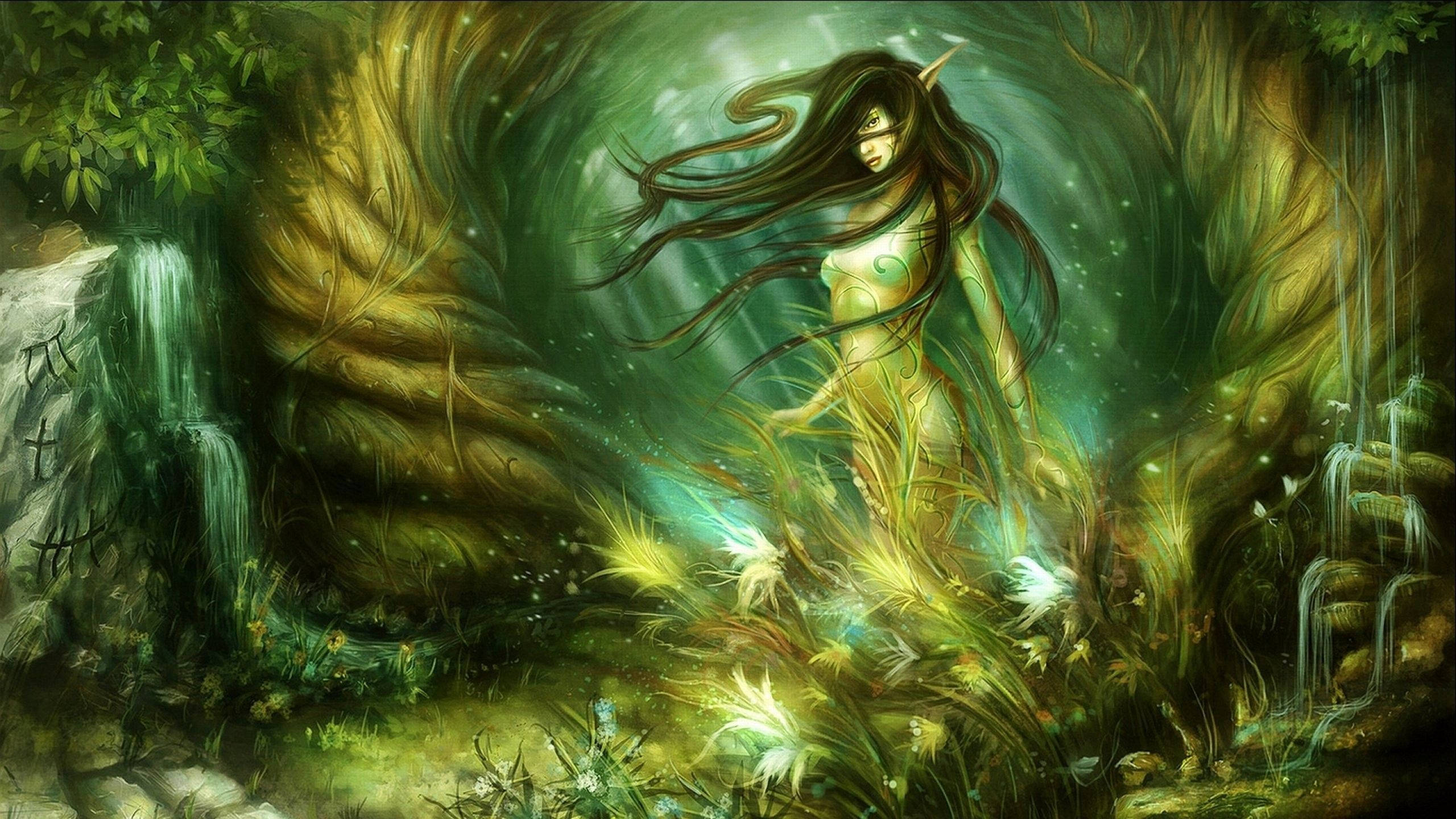 Fairy Emerging From An Enchanted Forest Wallpaper