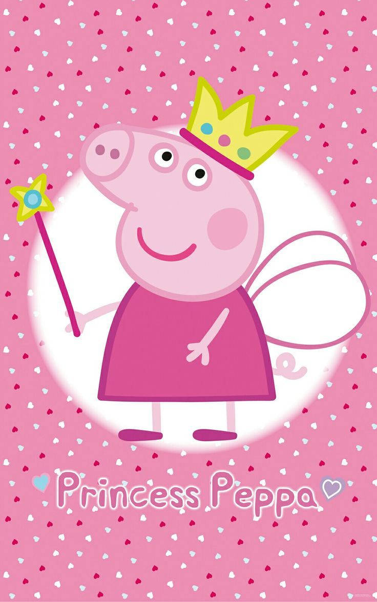 Princess Peppa Pig enjoys an exquisite view from her castle Wallpaper