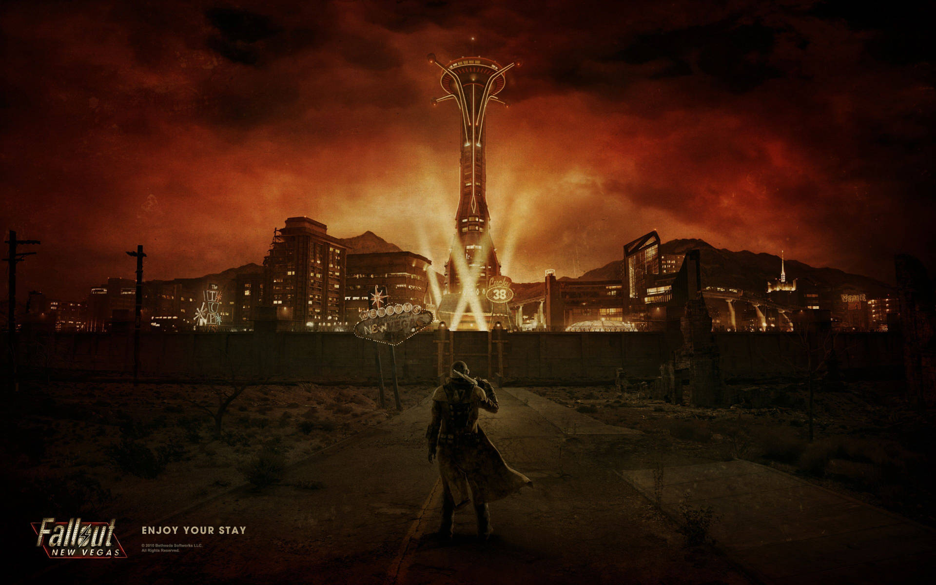 "Explore the Wasteland in Fallout New Vegas" Wallpaper