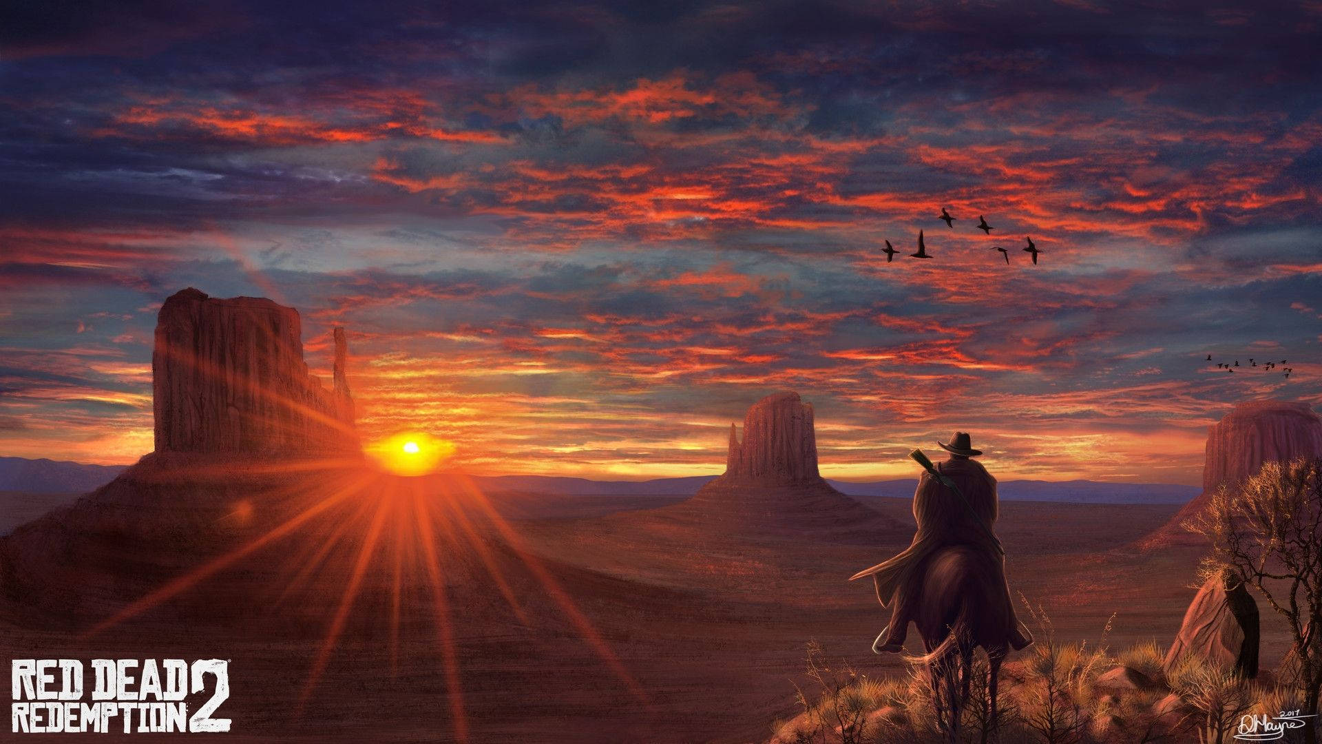 "Red Dead Redemption 2: A journey of honor, courage and freedom" Wallpaper
