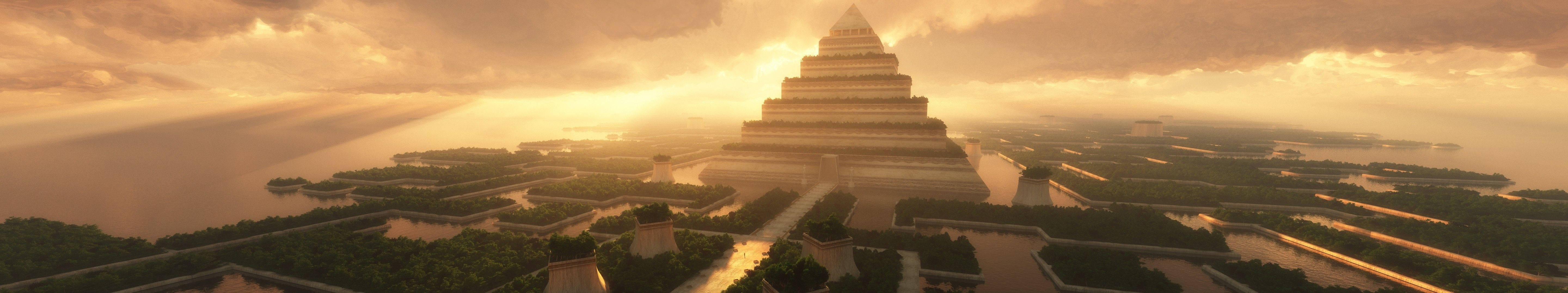 SEO  "Mesmerizing Fantasy Architecture Pyramid Gardens in Glorious 5K Resolution" Wallpaper