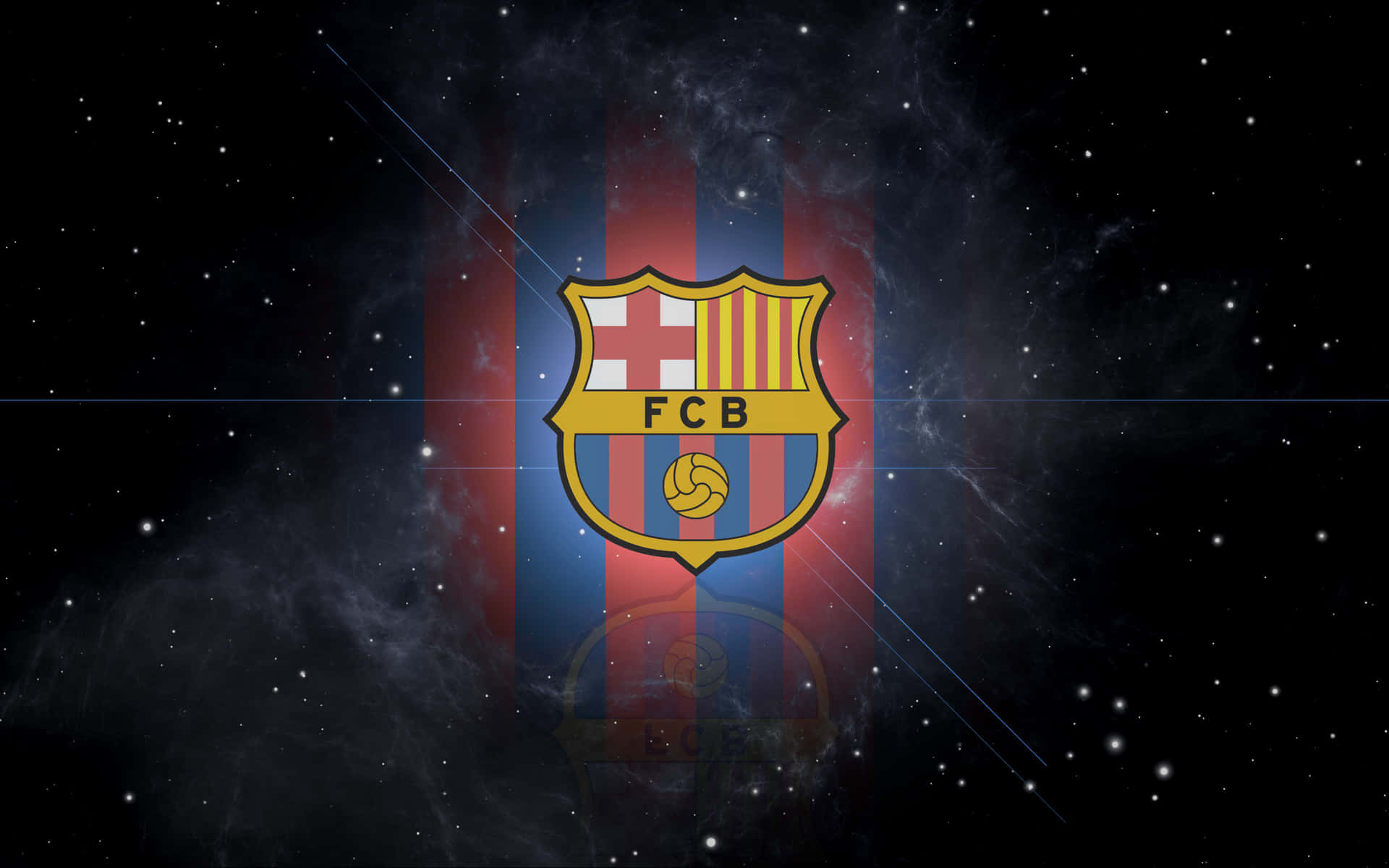 FC Barcelona Logo Over Starry Night Desktop Wallpaper