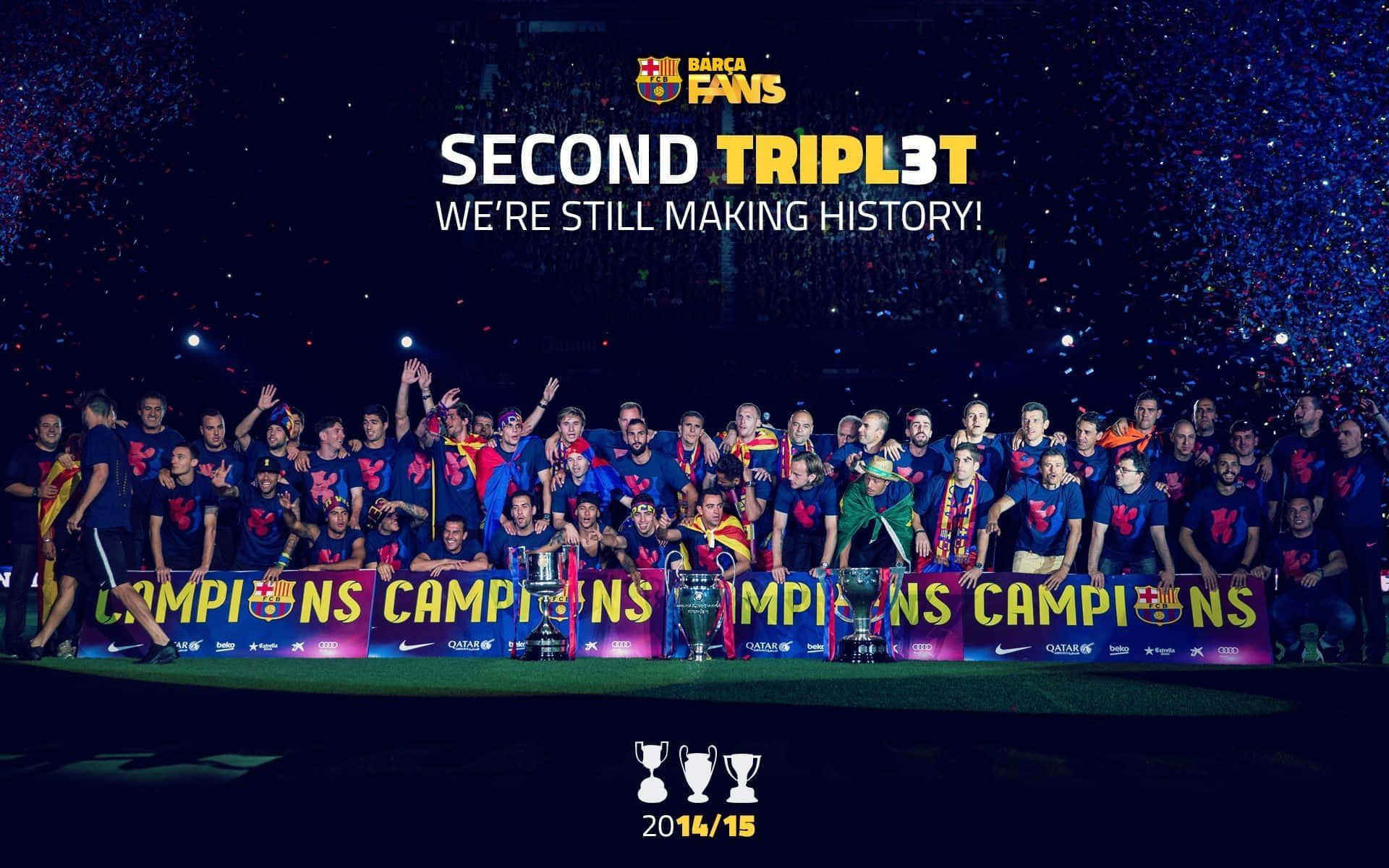 "FC Barcelona Ready for the Next Victory" Wallpaper