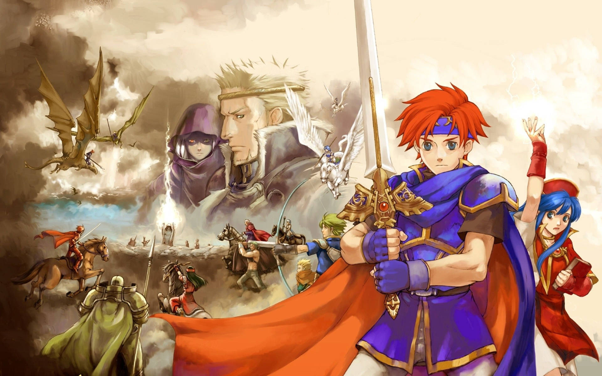 Image  Roy battles with courage in the Fire Emblem battlefield Wallpaper