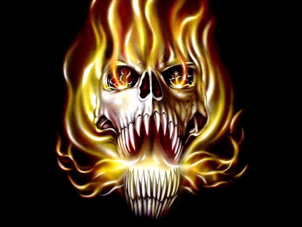 Red Flame Skull Wallpaper