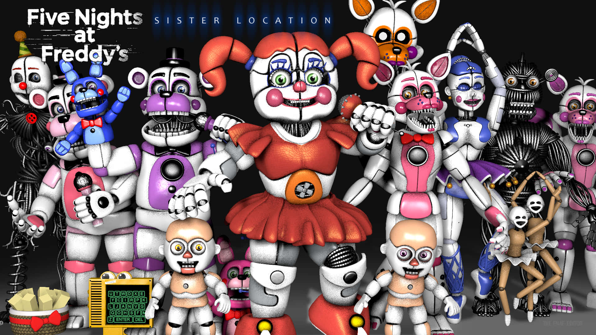 Five Nights At Freddy's: Sister Location All Characters Wallpaper