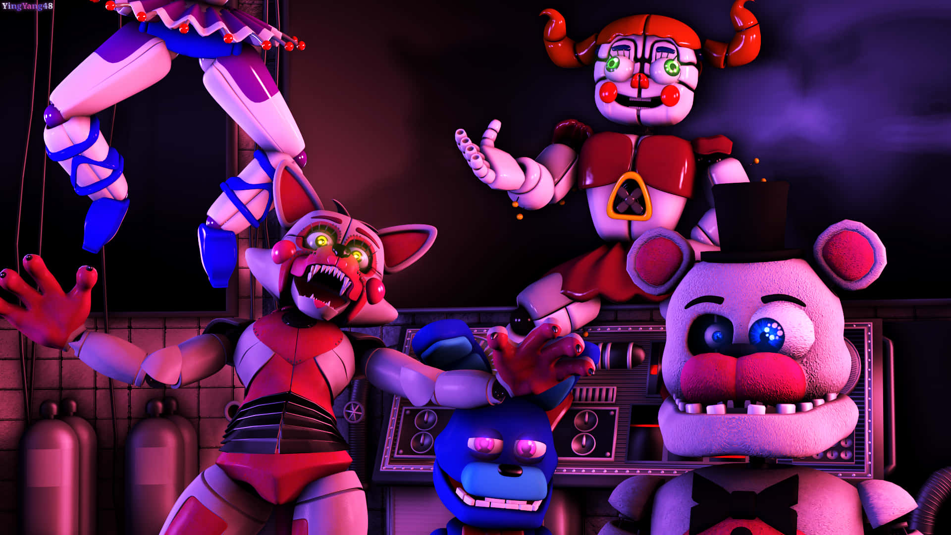 Five Nights At Freddy's: Sister Location Smiling Wallpaper