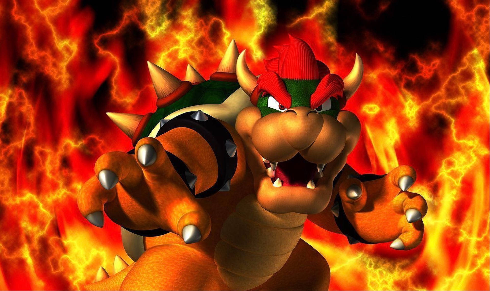 Flaming Bowser Nintendo Characters Wallpaper