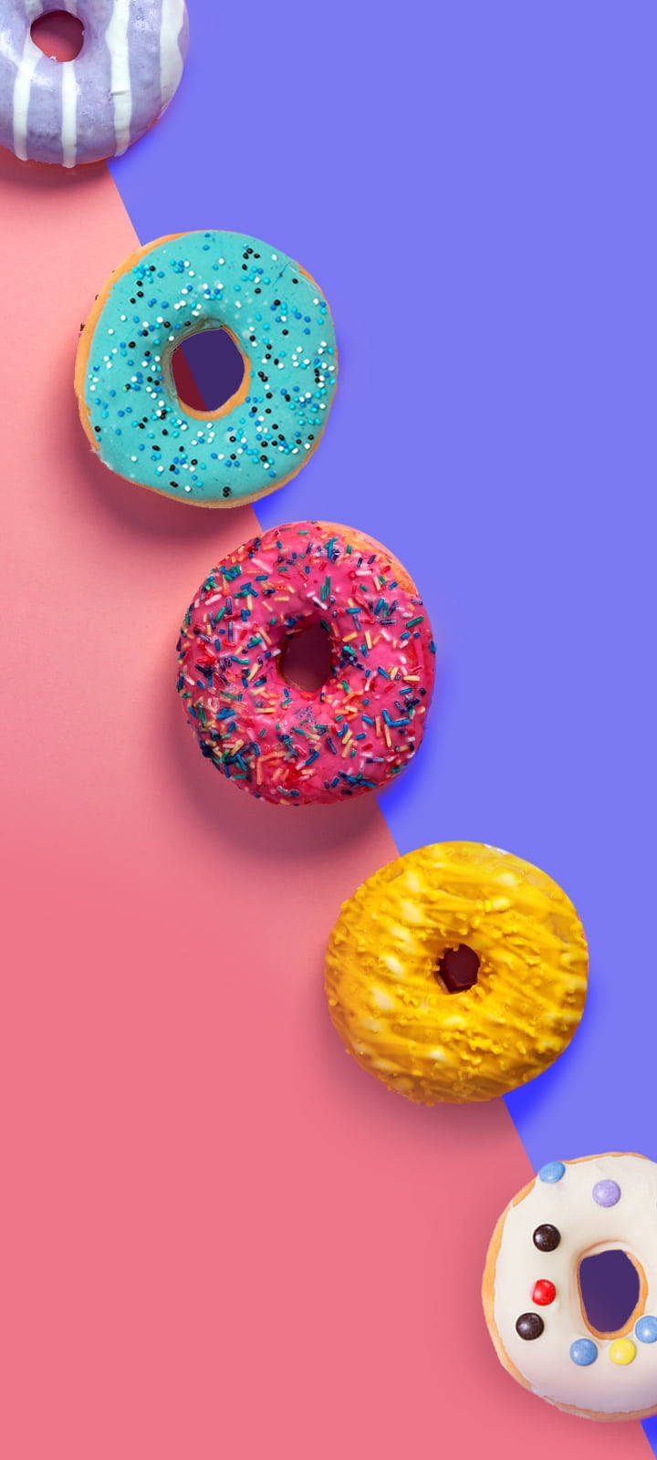 Flavorful Donuts Punch Hole 4K Wallpaper